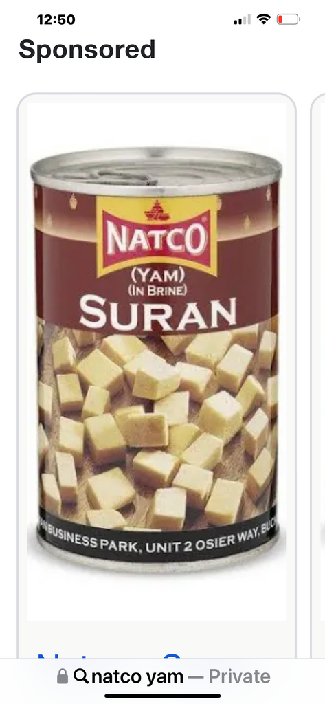 Natco YAM (SURAN) IN BRINE 400g