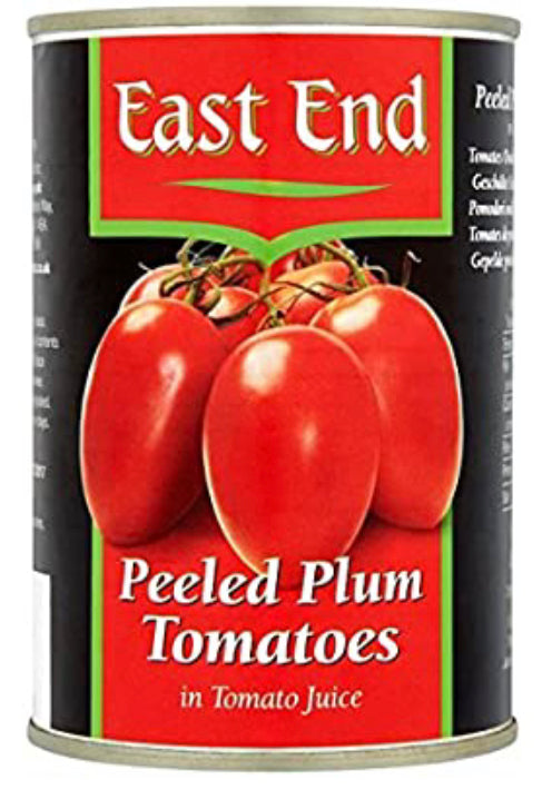 EAST END PEELED PLUM TOMATOES 400g
