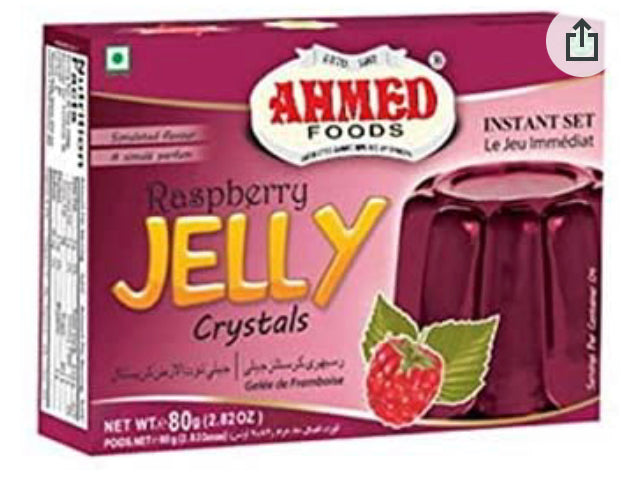 AHMED FOODS RASPBERRY JELLY CRYSTALS 80g