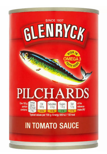 GLENRYCK PILCHARDS IN TOMATO SAUCE 400g