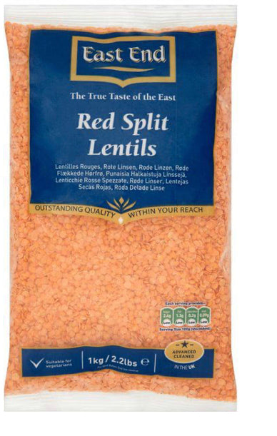 EAST END RED SPLIT LENTILS 1KG