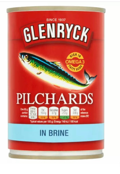 GLENRYCK PILCHARDS IN BRINE 400g