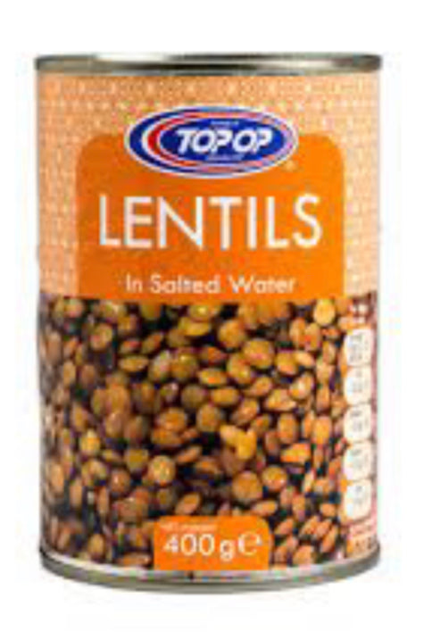 TOPOP LENTILS IN SALTED WATER 400g