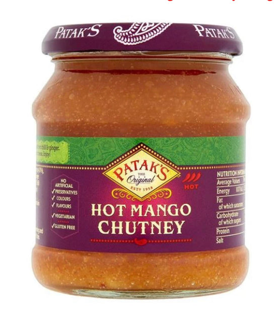 PATAK’S HOT MANGO CHUTNEY 340G