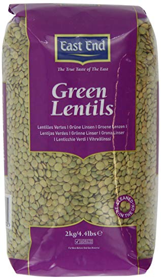EAST END GREEN LENTILS 2KG (BRICK PACK)