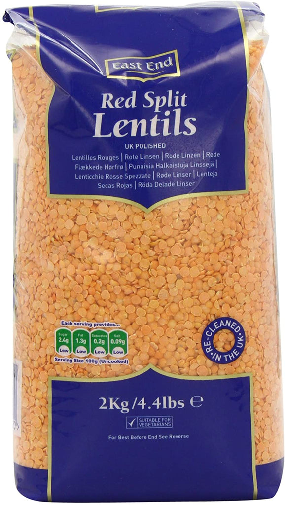 EAST END RED SPLIT LENTILS 2KG (BRICK PACK)