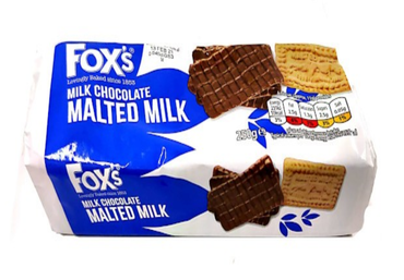 FOX'S MILK CHOCOLATE MALTED MILK BISCUITS 250G