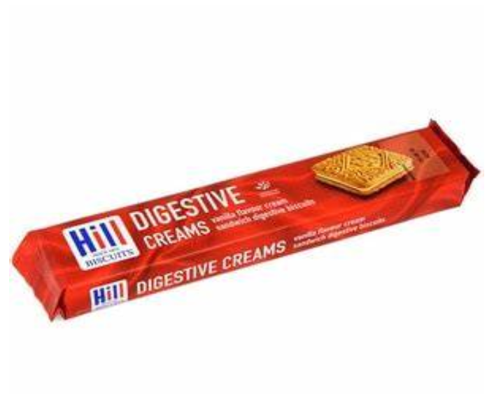 HILL VANILLA FLAVOUR DIGESTIVE CREAMS BISCUITS 150G